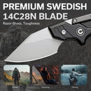 CIVIVI Typhoeus Adjustable Fixed Blade Knife Black And Gray Aluminum Handle (2.27" Stonewashed 14C28N Blade) C21036-3