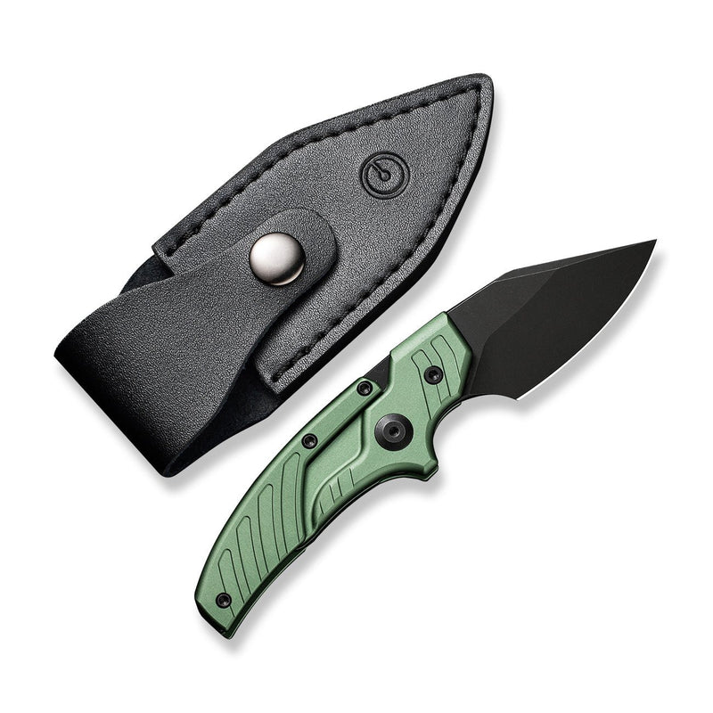 CIVIVI Typhoeus Adjustable Fixed Blade Knife Green Aluminum Handle (2.27" Black Stonewashed 14C28N Blade) C21036-4