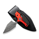 CIVIVI Typhoeus Adjustable Fixed Blade Knife Red And Black Aluminum Handle (2.27" Damascus Blade) C21036-DS1