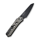 CIVIVI Vision FG Thumb Stud Knife Dark Green Canvas Micarta Handle (3.54" Black Nitro-V Blade) C22036-3